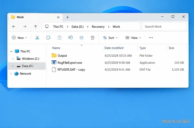 RegFileExport: 破損したレジストリファイルからキーと値をエクスポートする