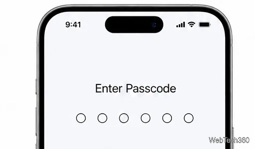 Solicitação de senha do iPhone com seis espaços em branco para senha.