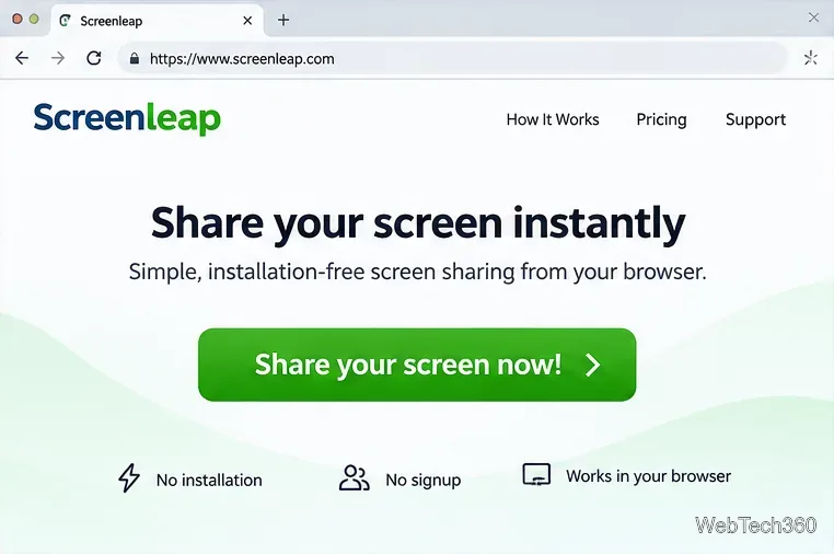 Screenleap: Compartilhamento de tela com um clique, sem necessidade de cadastro.