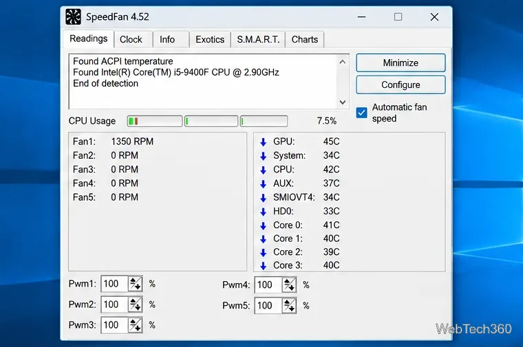 SpeedFan for Windows 10：ダウンロードと使用方法