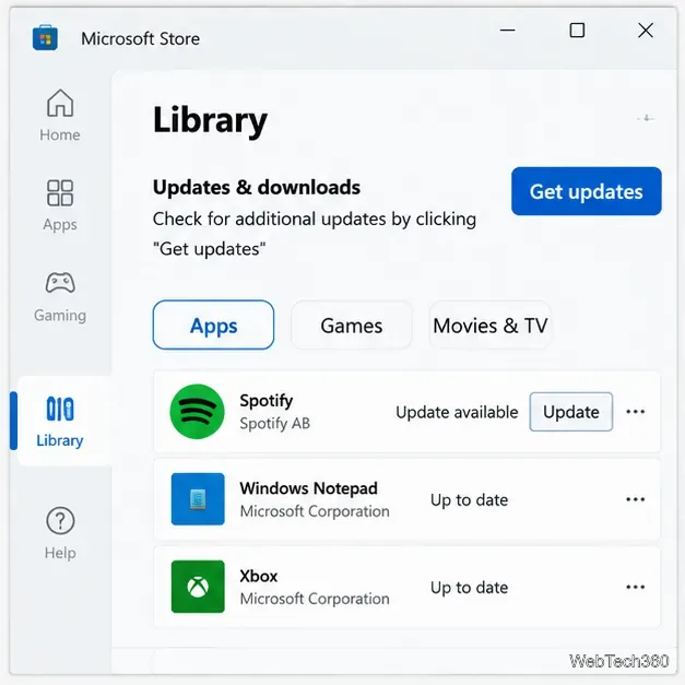 Biblioteka Microsoft Store z aktualizacją dostępną dla Spotify