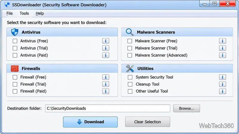 SSDownloader: Downloader gratuito de software de segurança para Windows (agora abandonado)