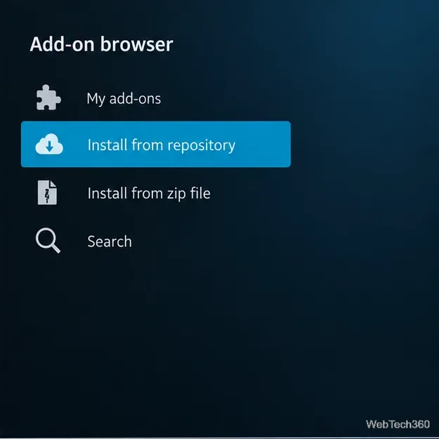 Дополнения Kodi для браузера с возможностью установки из выделенного выше репозитория ZIP и поиска.