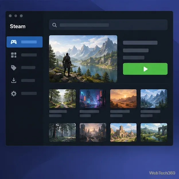 مكتبة ألعاب لينكس على غرار Steam مع لعبة واحدة محددة وزر تشغيل.