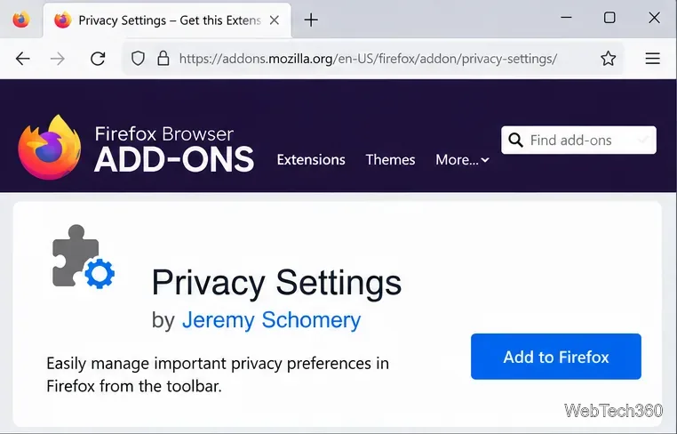 About:Configを使用せずにツールバーからFirefoxのプライバシー設定を切り替える