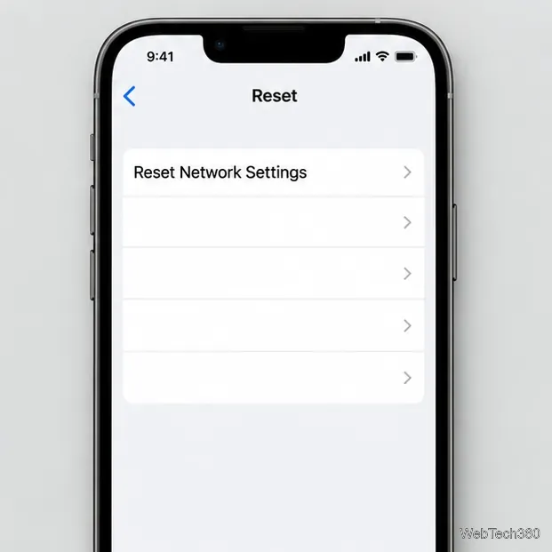 В меню «Сброс» в настройках iPhone отображается пункт «Сброс сетевых настроек».
